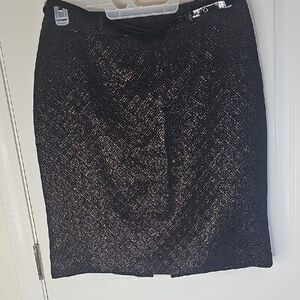 Worthington Diamond Pattern Blue and Gold Metallic Pencil Skirt Size 12